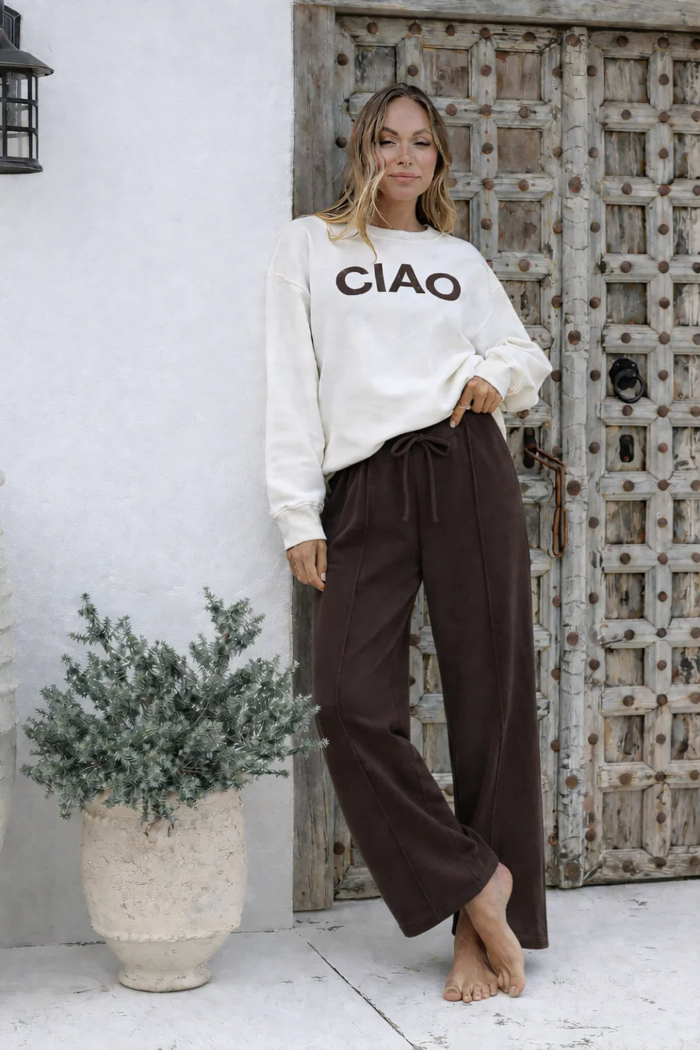 Ciao Fleece Track Pant - Chocolate