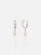 Vintage Pearl Drop Silver Plated Earrings