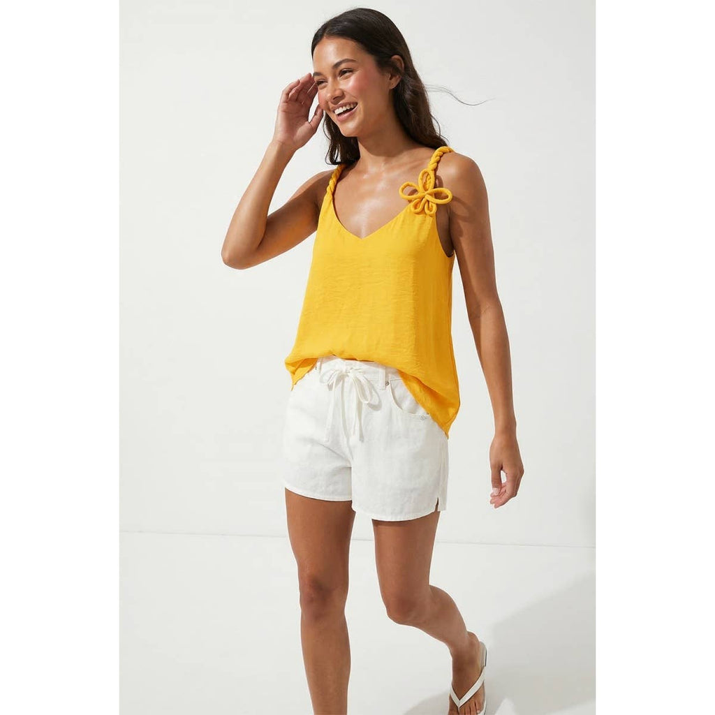 3D Twisted Flower Detail Tank Top - 2 colours