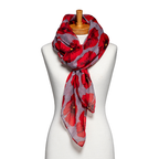 Grey & Red Poppy Scarf