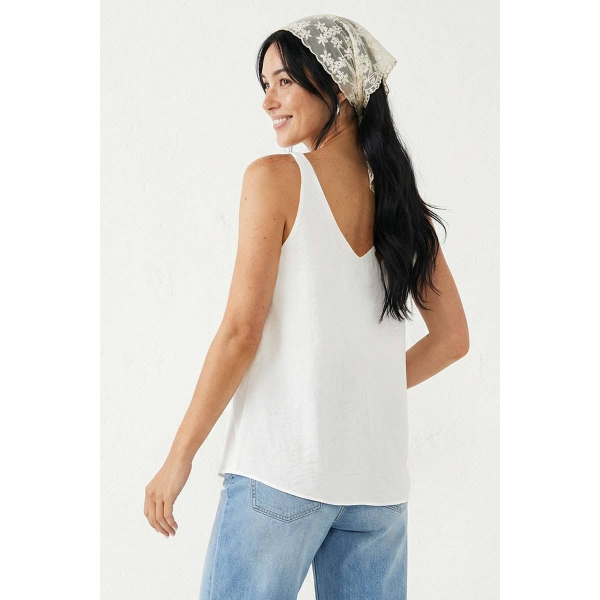 3D Twisted Flower Detail Tank Top - 2 colours