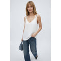 Stud Strap V-neck Tank Top - White