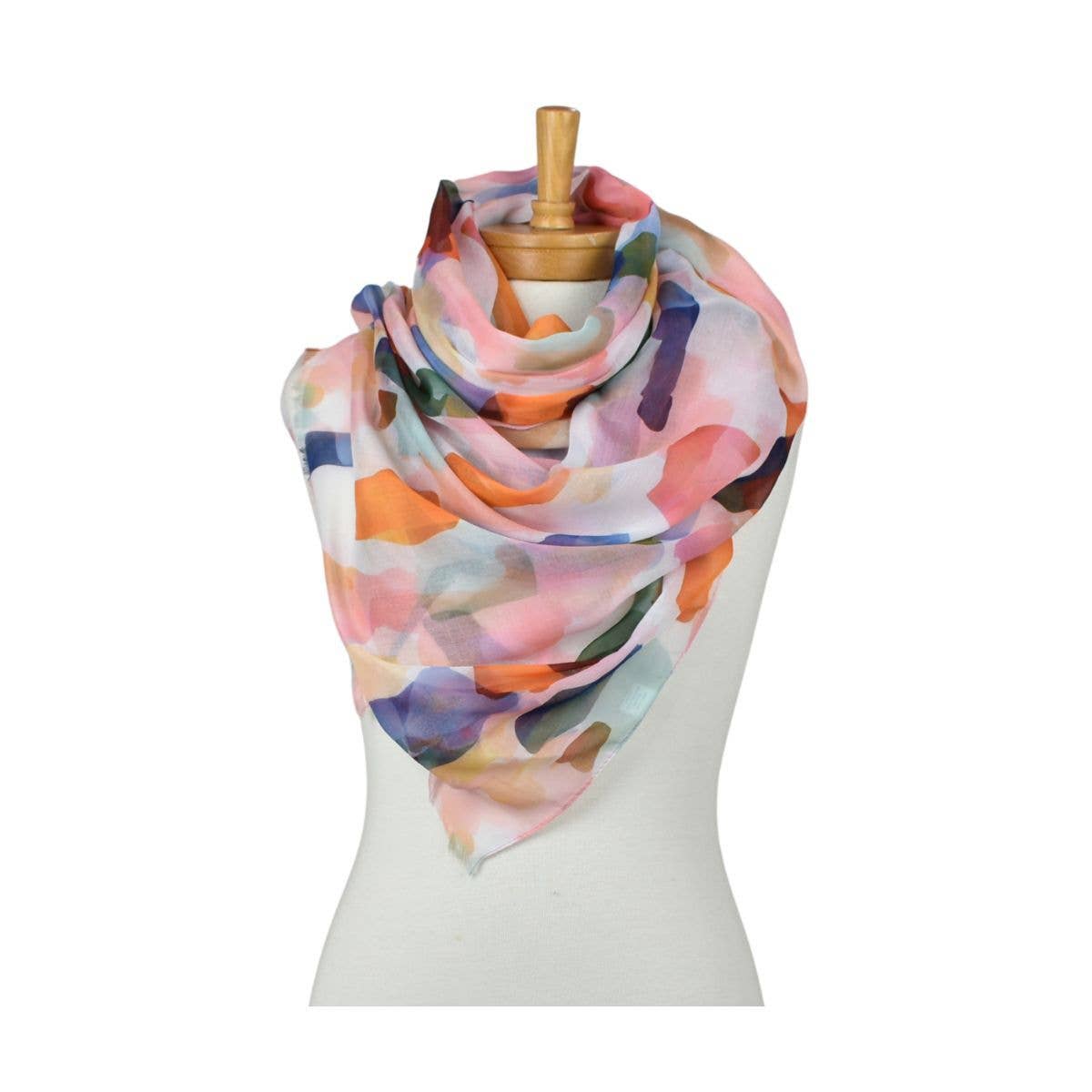 Watercolour Abstract Scarf - Multicolour