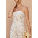 Tropical Haze Strapless Mini Dress