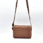 Diamond Stitch Crossbody Bag - BROWN
