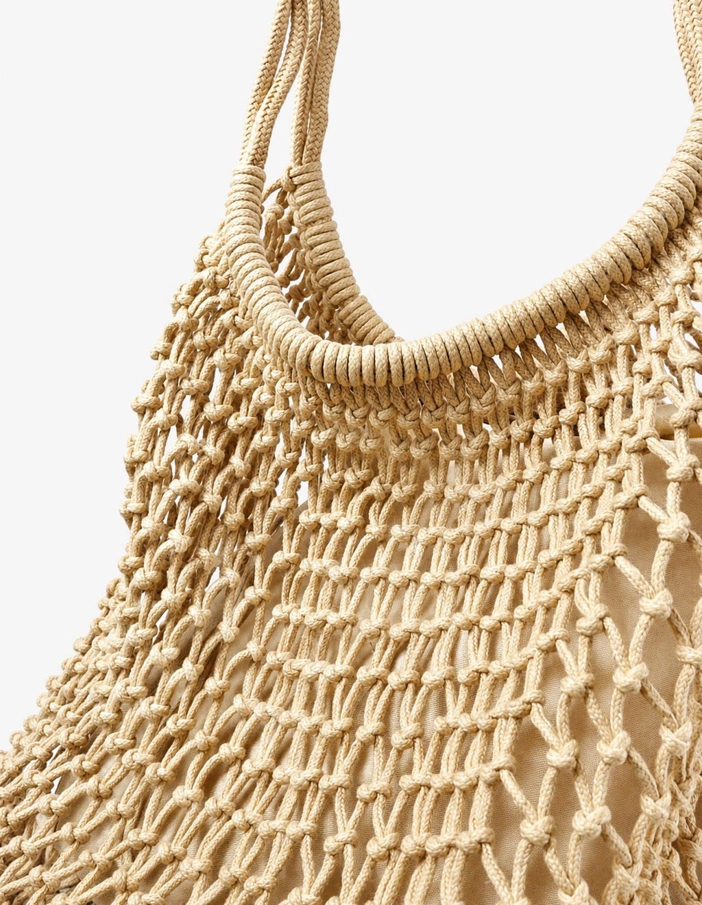 Marcie Knotted Net Shoulder Bag - Tan
