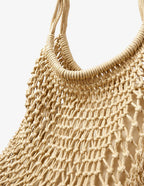 Marcie Knotted Net Shoulder Bag - Tan