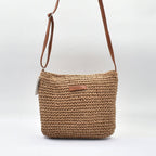 Boho Woven Crossbody Bag - Camel