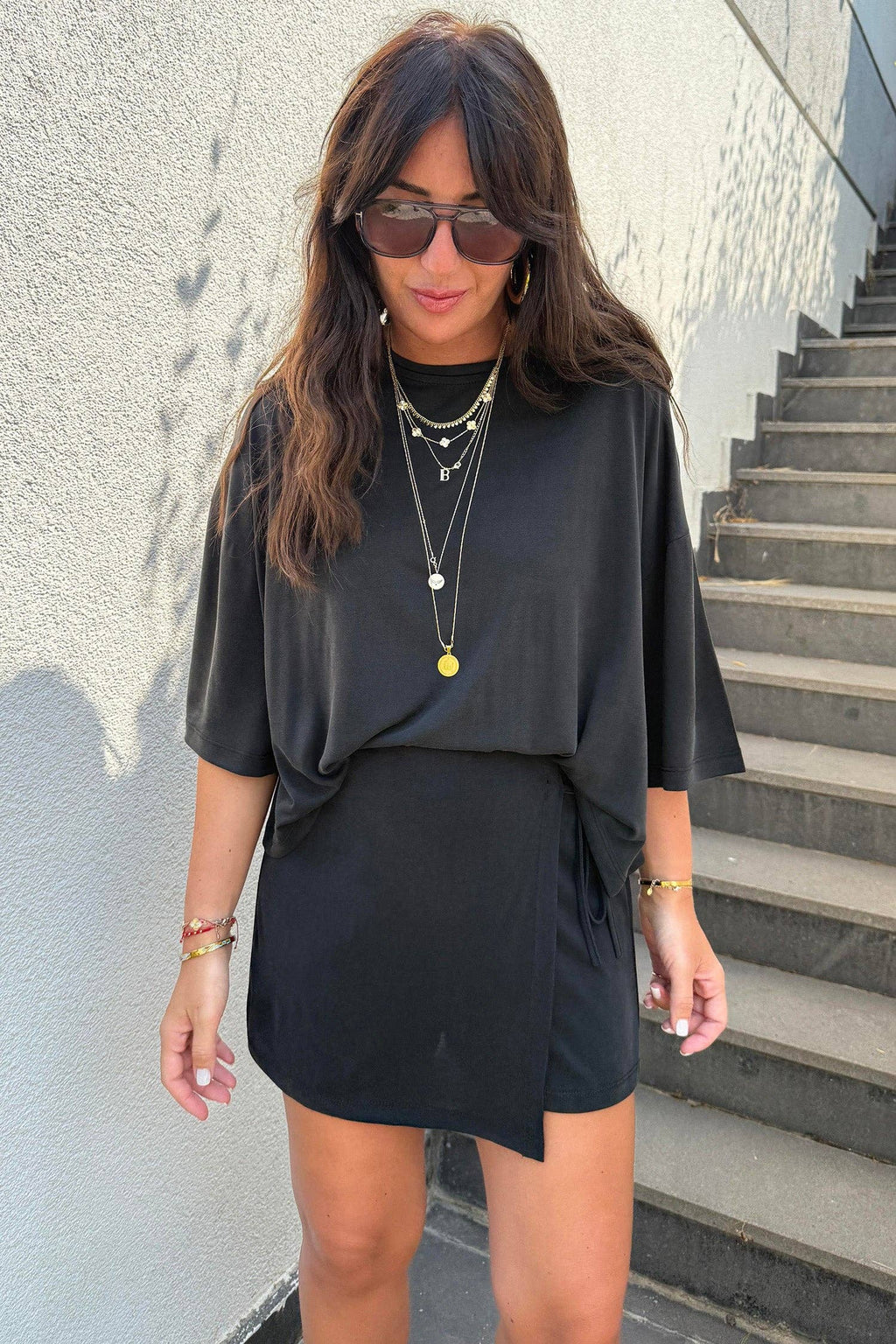 Laurel Oversize Tee & Wrap Mini Skort Set
