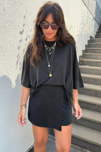 Laurel Oversize Tee & Wrap Mini Skort Set