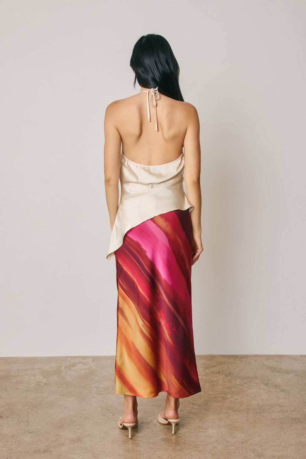 Watercolour Sunset Pull-On Maxi Skirt
