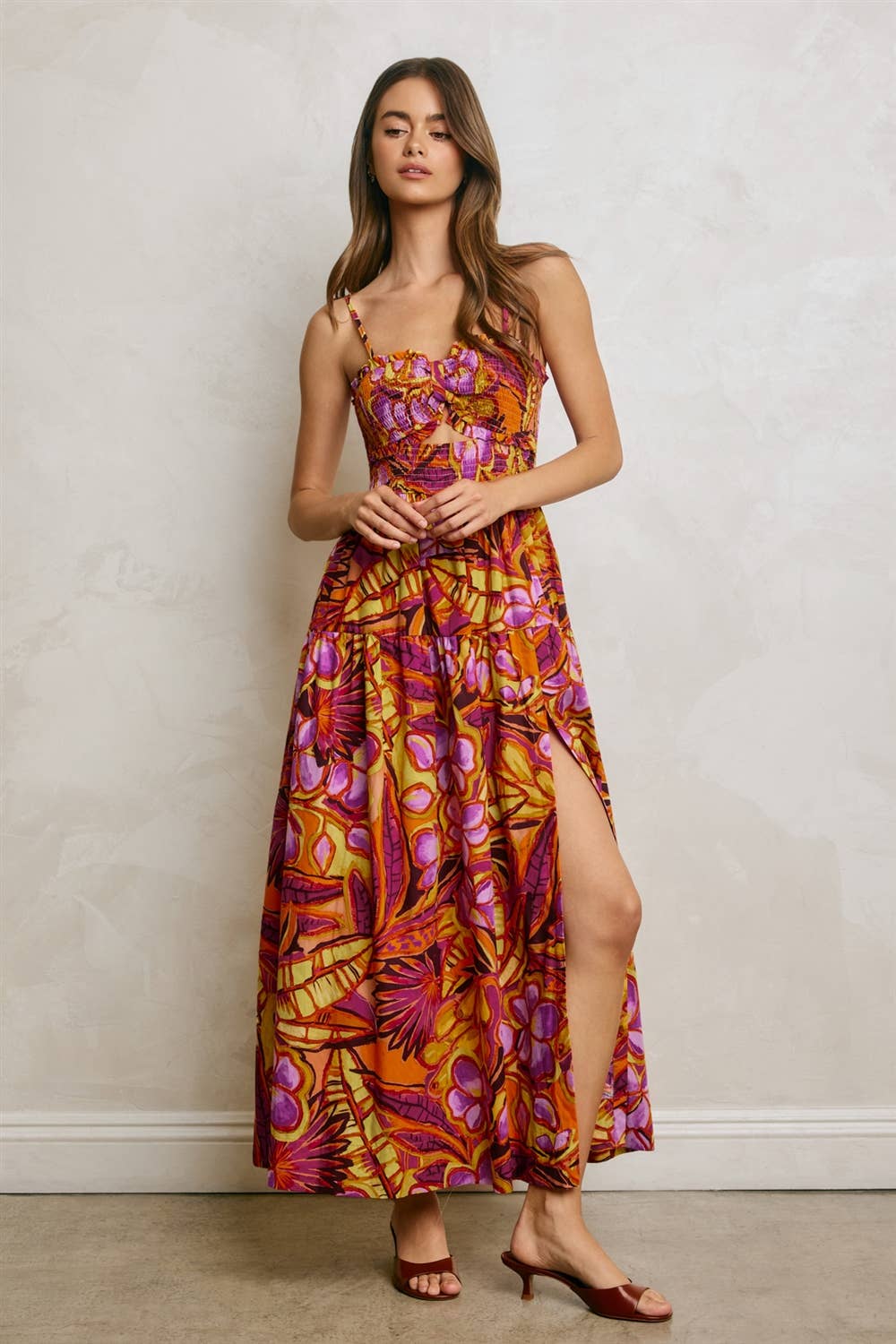 Passion Fruit Smocked Maxi Dress