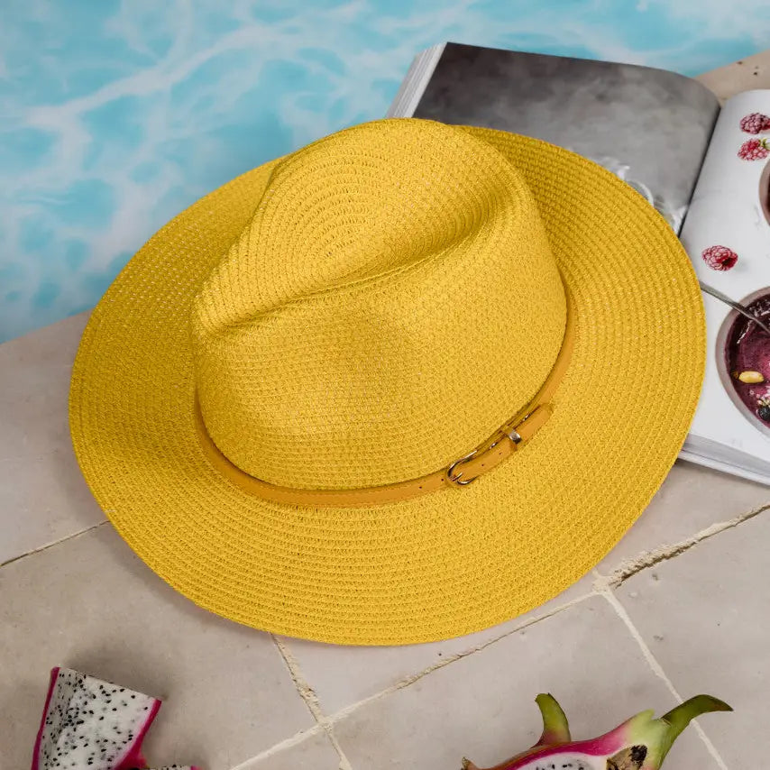 Fedora Sun Hat - French Riviera - Sunshine Yellow or Apple Green