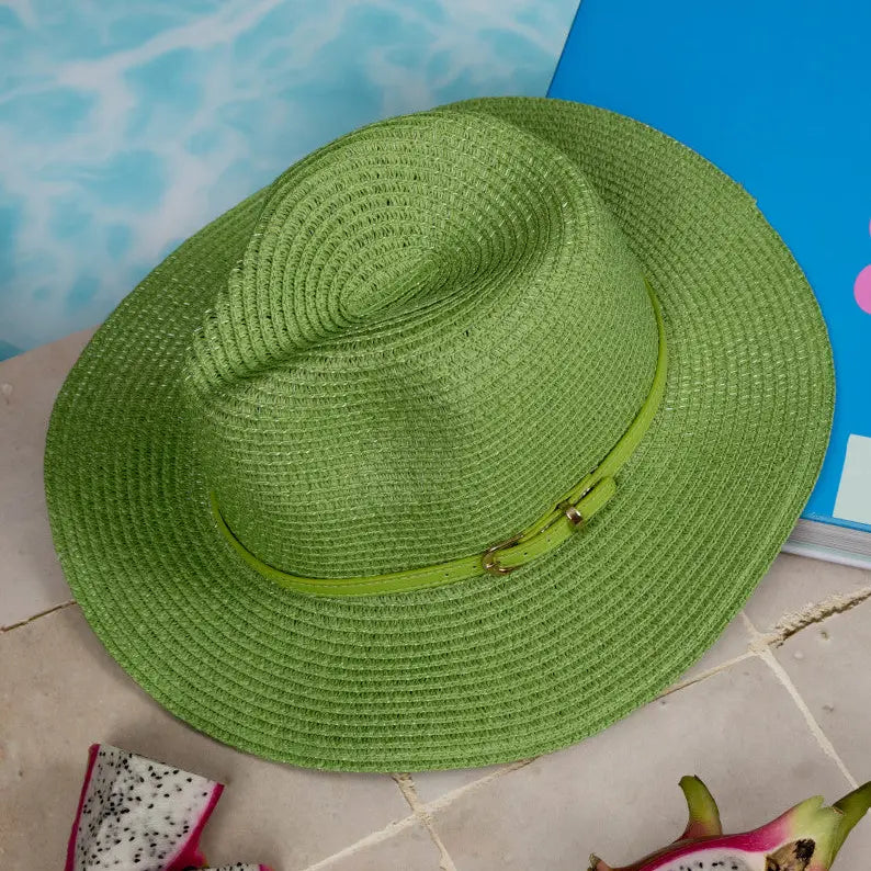 Fedora Sun Hat - French Riviera - Sunshine Yellow or Apple Green
