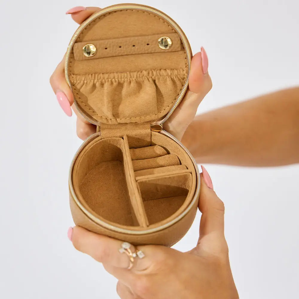 Jewellery Box - Round - Beige/Small