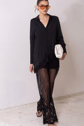 The Noir Romance Lace Hem Blouse