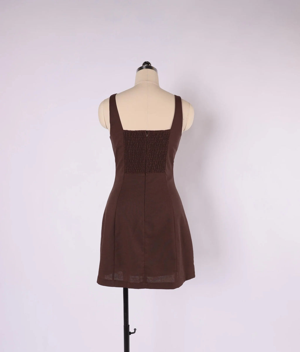 The Lexi Mini Dress - Bitter Chocolate