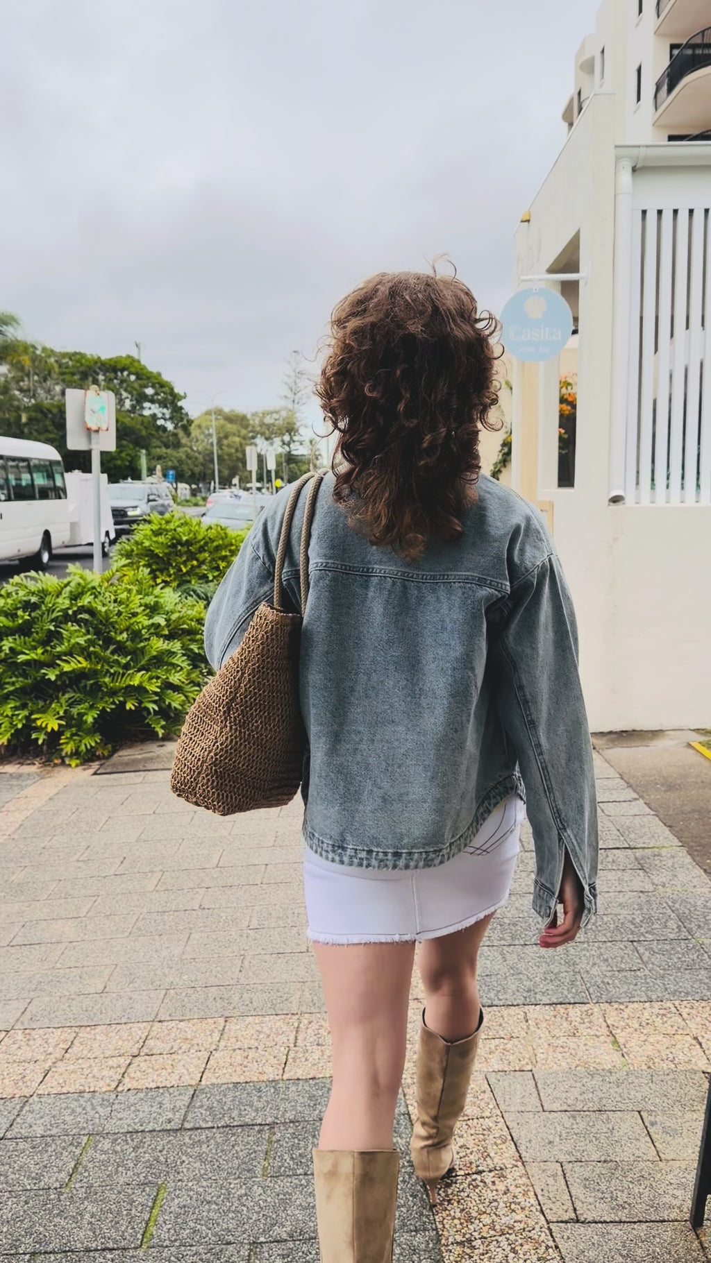 The Erin Faded Medium Wash Collared Denim Jacket