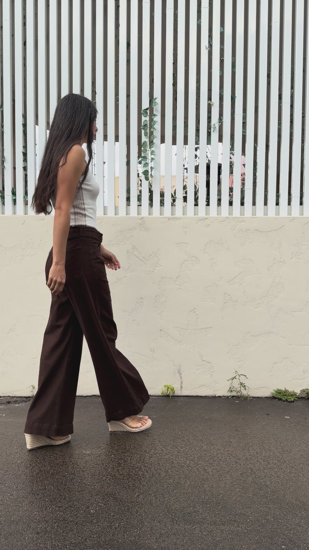The Chocolate Front Seam Belted Denim Jean