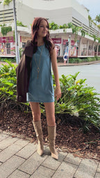 Evie Denim Mini Shift Dress