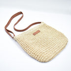 Boho Woven Crossbody Bag - Sand