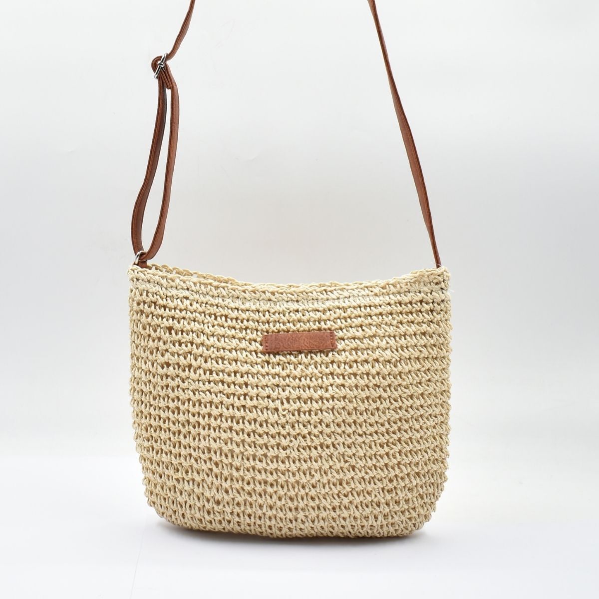 Boho Woven Crossbody Bag - Sand