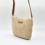Boho Woven Crossbody Bag - Sand