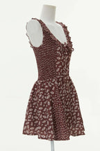 The Chrissy Mini Dress - chocolate and cream