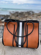 The Anywhere Tote Neoprene Bag - 2 Piece Set - Tan & Black