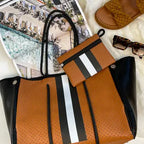 The Anywhere Tote Neoprene Bag - 2 Piece Set - Tan & Black