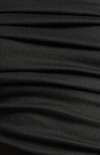 Ruched Long Sleeve Top – Black