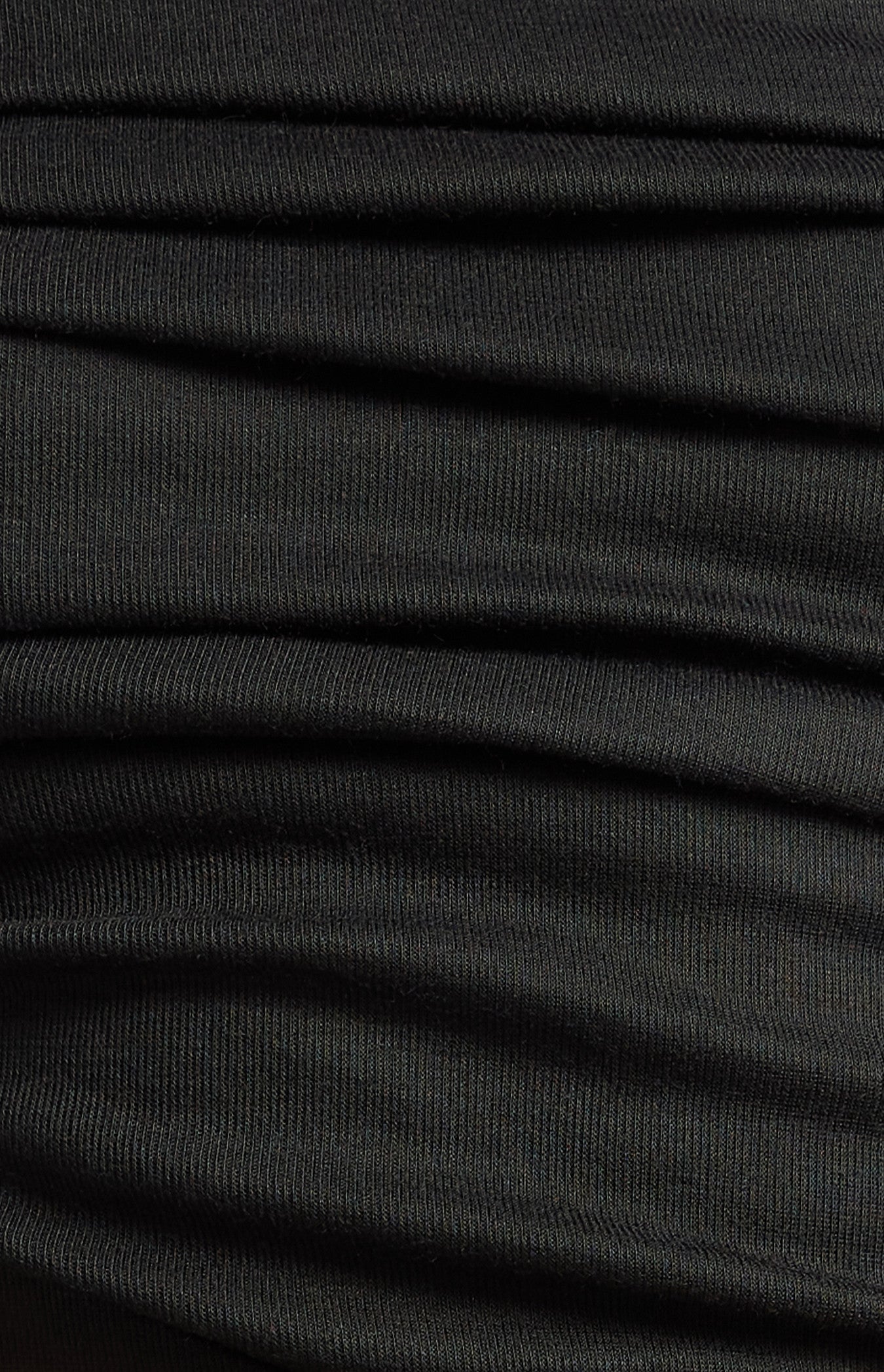 Ruched Long Sleeve Top – Black