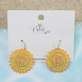 Sunburst Beaded Earrings - Sunshine Yellow